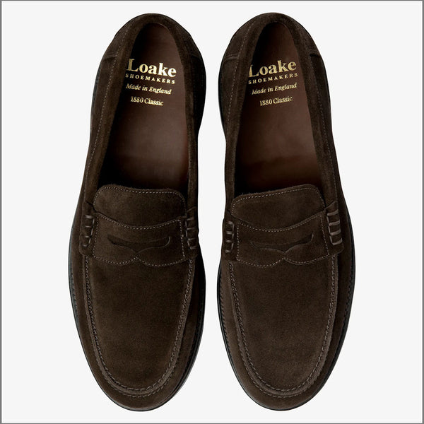 Loake Kingscliffe Dark Brown Suede Loaferº