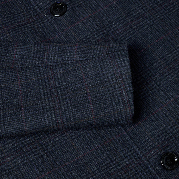 Douglas Watson Navy Check Car Coatª