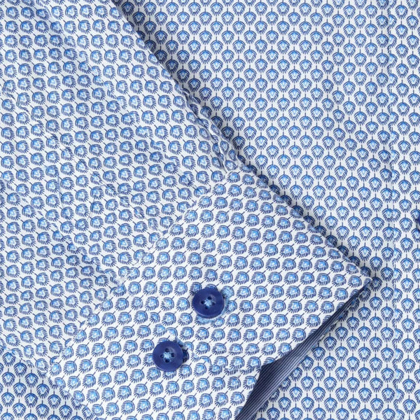 Ivano Blue Pattern Cotton LS Shirtª