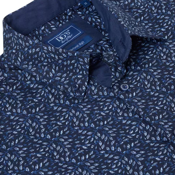 Ivano Dark Blue Pattern Shirt LSª