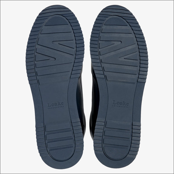 Loake Bannister Navy calf Leather Trainerª