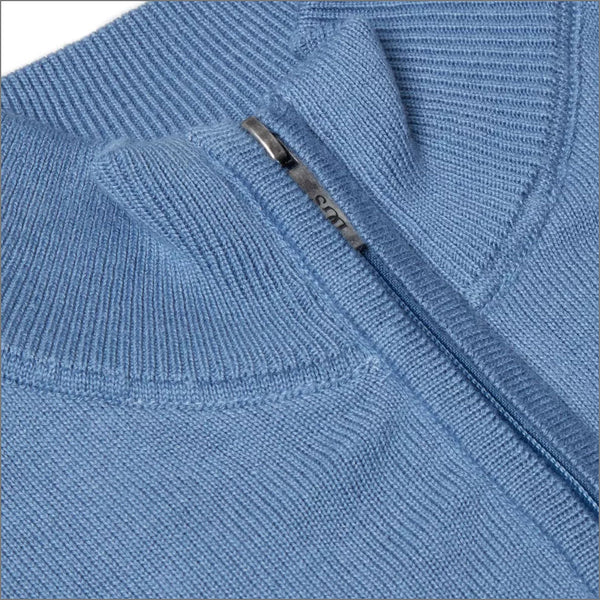 Prestige Sly Blue Cotton Zip Neckº
