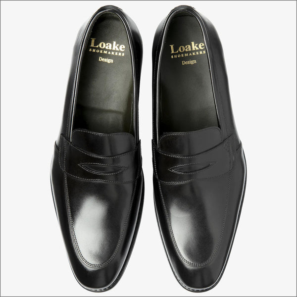 Loake Lynch Black Rubber Sole Shoe=