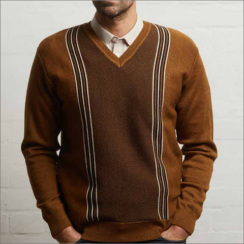 Gabicci M01 Nutmeg Patterned V Neck
