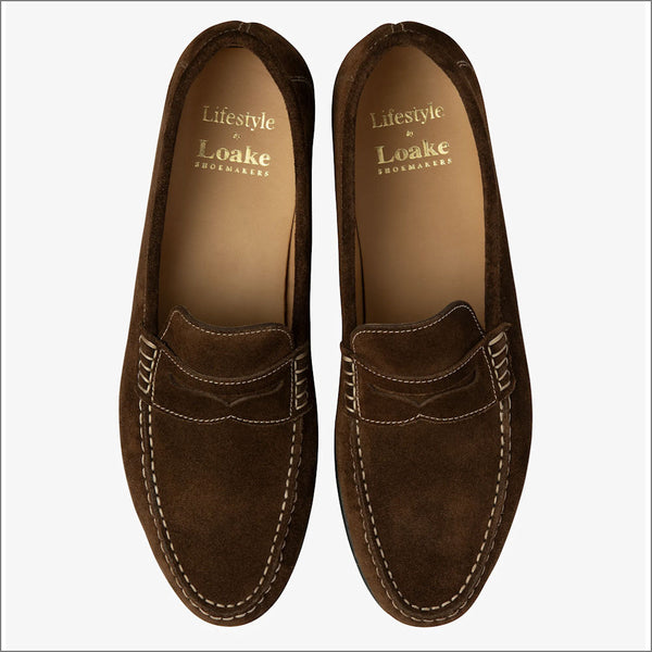 Loake Jefferson Brown Suede Loafer=