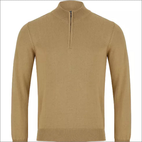 Prestige Beige Cotton Zip Neckº