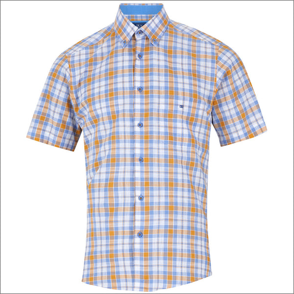 Dg's Tan Check Short sleeve Shirt=