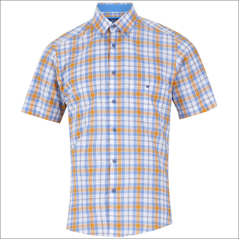Dg's Tan Check Short sleeve Shirt=