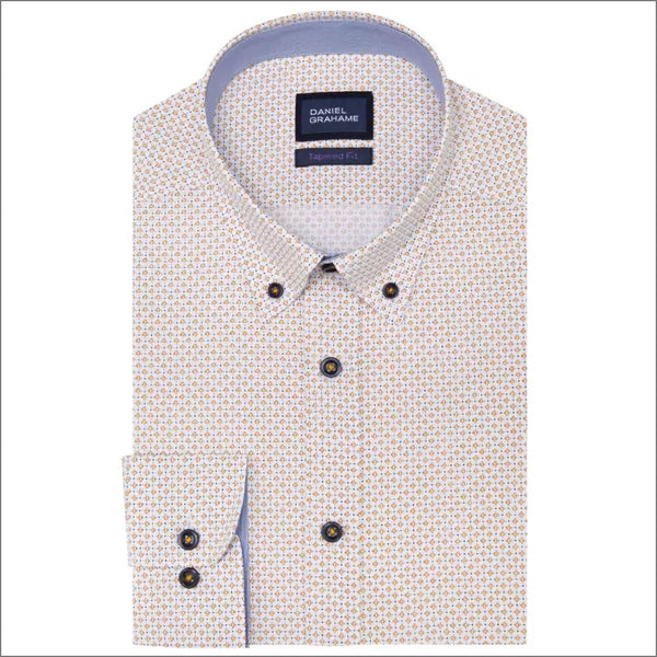 Daniel Grahame Yellow and white Pattern  LS Shirtª