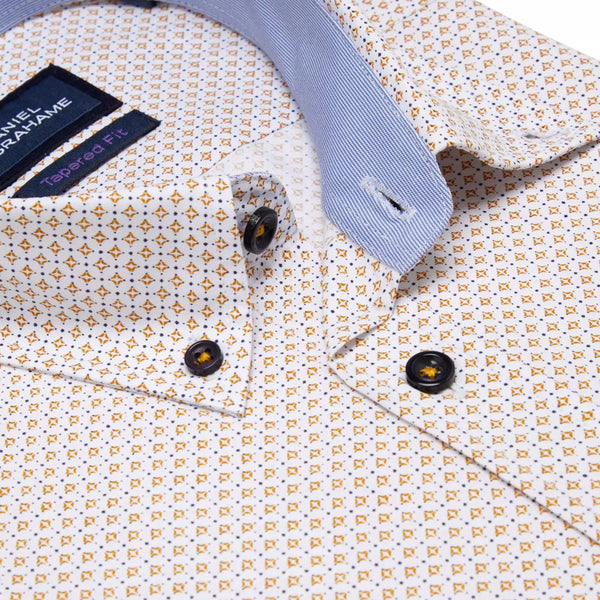 Daniel Grahame Yellow and white Pattern  LS Shirtª