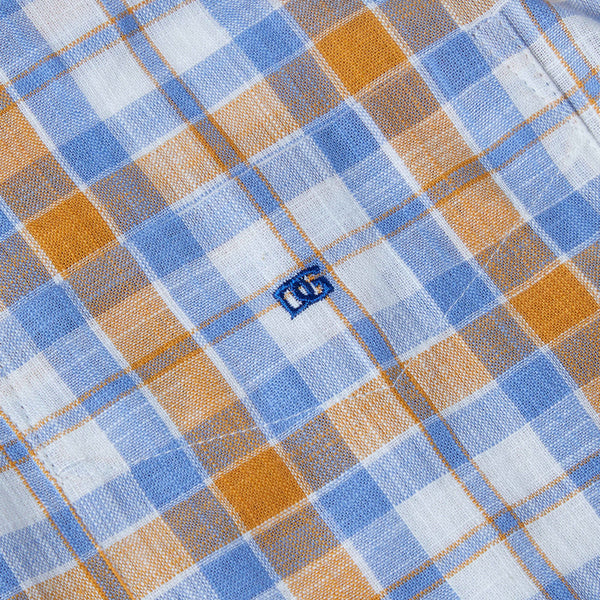 Dg's Tan Check Short sleeve Shirt=