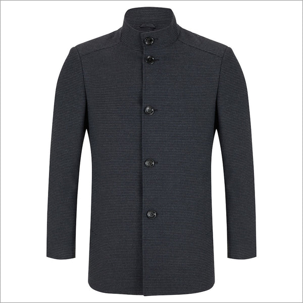 Douglas Watson Navy Check Car Coatª