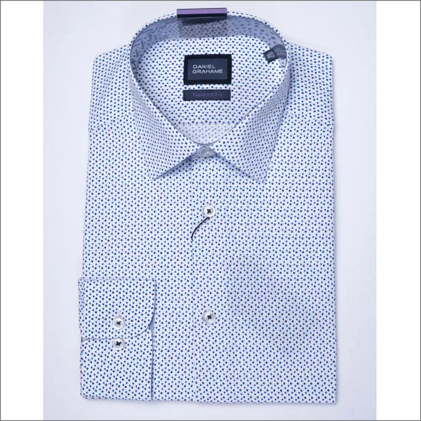 Daniel Grahame Blue Pattern  LS Shirtª