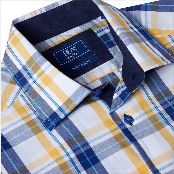 Dg's Blue & Yellow Check Short sleeve Shirt=