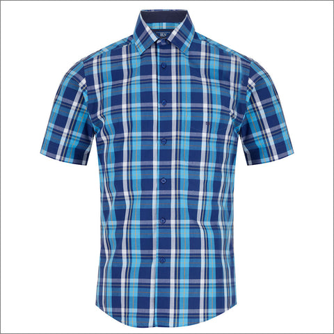 Dg's Blue  Check Short sleeve Shirt=