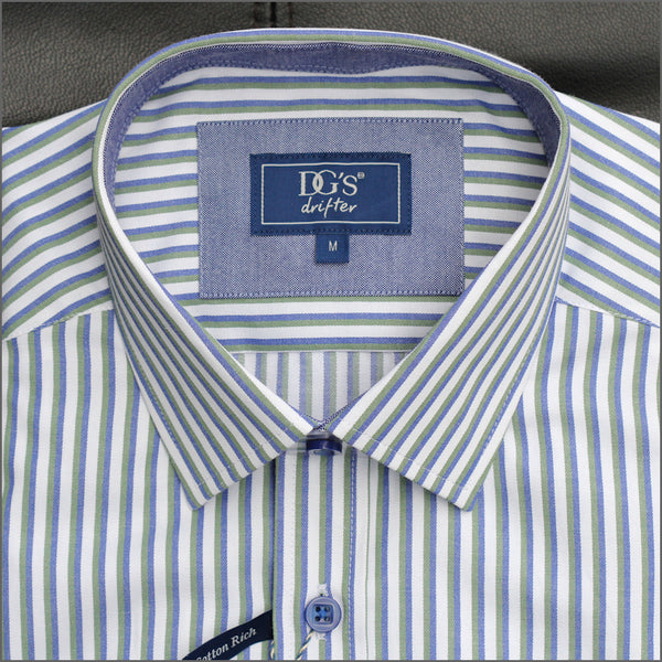 Drifter Giovanni Green Stripe LS Shirtª