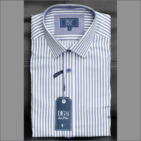 Drifter Giovanni Green Stripe LS Shirtª