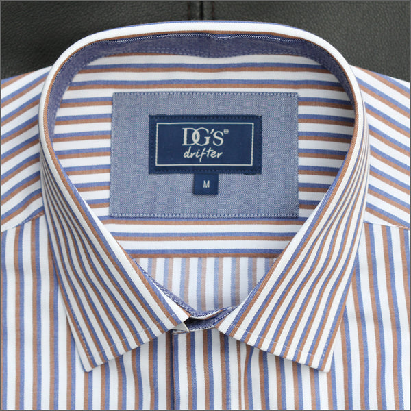 Drifter Giovanni Brown Stripe LS Shirtª