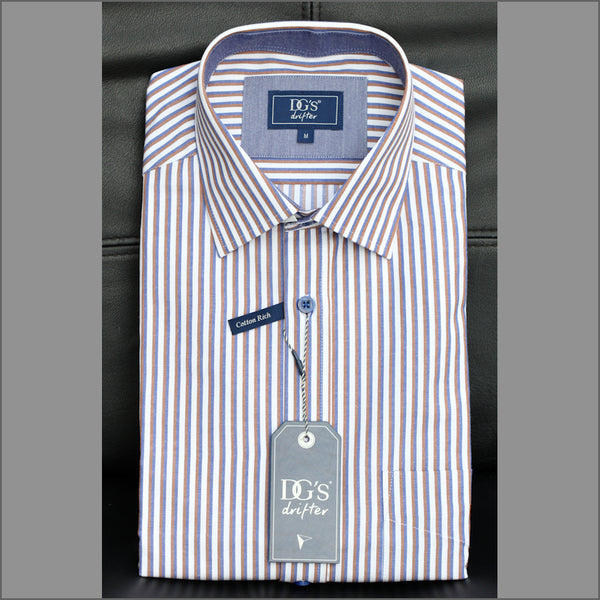 Drifter Giovanni Brown Stripe LS Shirtª