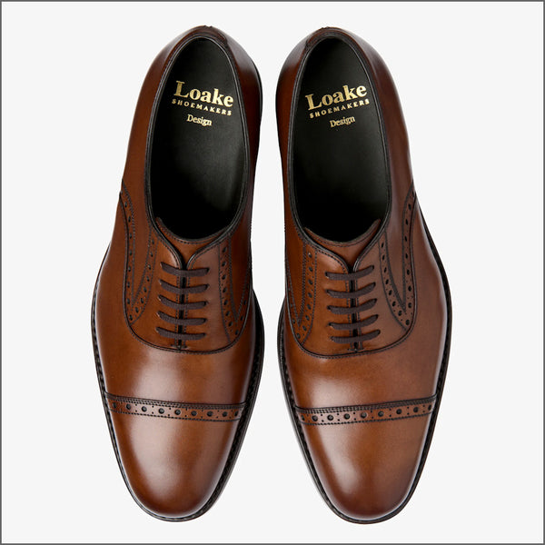 Loake Keller Cedar Calf Leather semi-brogue~