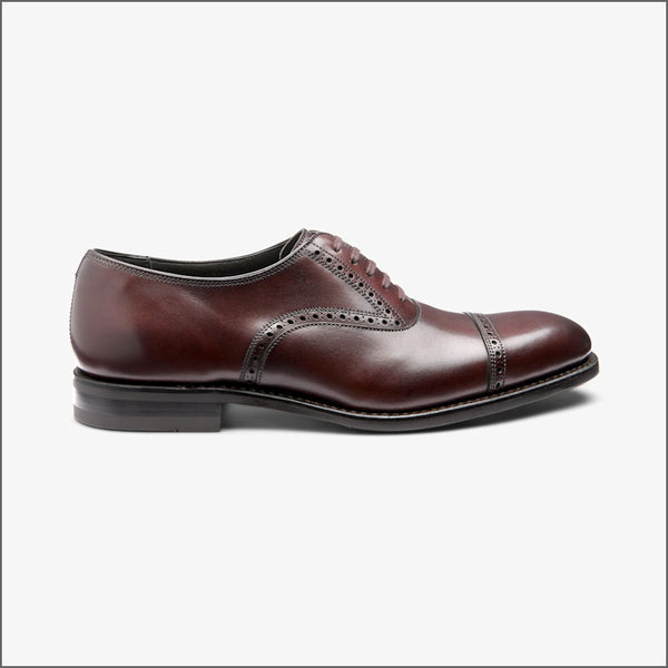 Loake Keller Dark Brown Calf Leather semi-brogue~