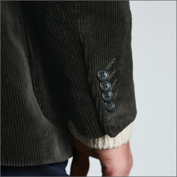 Brook Taverner Tailored Fit Kenny Khaki Corduroy Stretch Cotton Jacket*