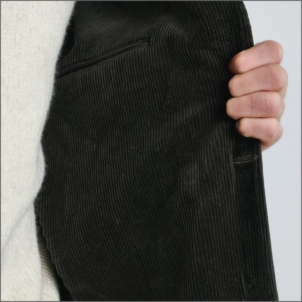 Brook Taverner Tailored Fit Kenny Khaki Corduroy Stretch Cotton Jacket*