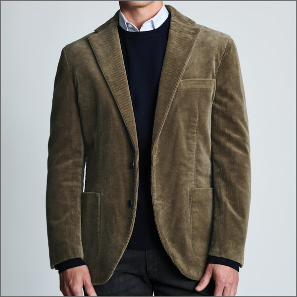 Brook Taverner Tailored Fit Kenny Sand Corduroy Stretch Cotton Jacket*