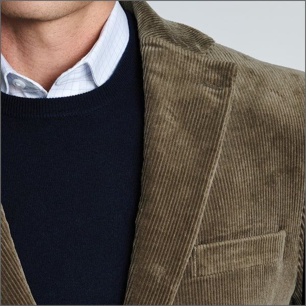 Brook Taverner Tailored Fit Kenny Sand Corduroy Stretch Cotton Jacket*