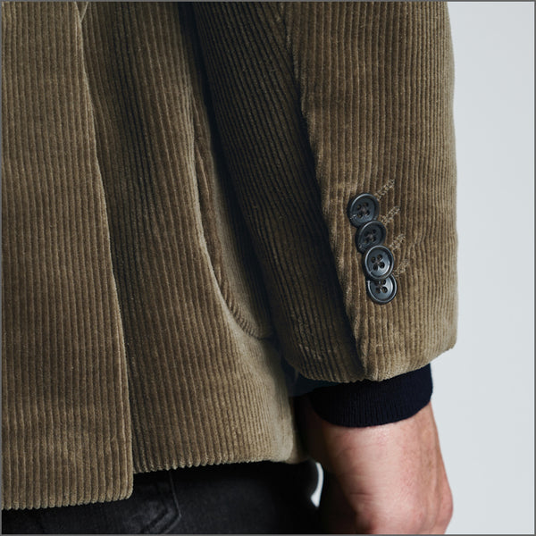 Brook Taverner Tailored Fit Kenny Sand Corduroy Stretch Cotton Jacket*