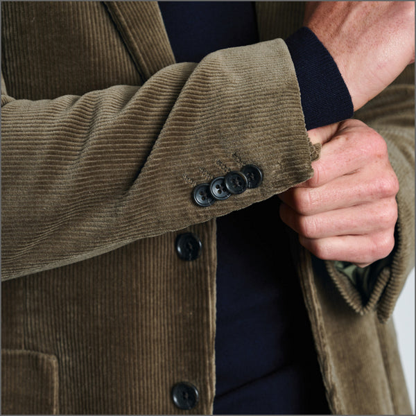 Brook Taverner Tailored Fit Kenny Sand Corduroy Stretch Cotton Jacket*