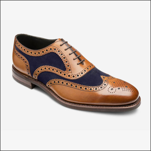 Loake Kerridge Tan / Navy Brogue Shoe=