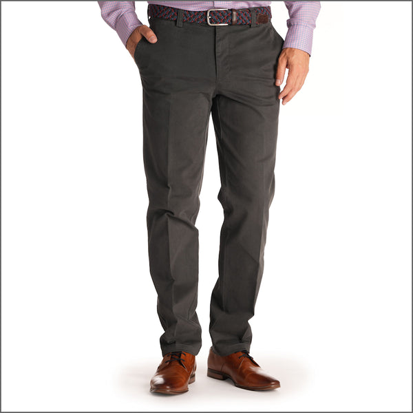 Gurteen Ladbrook Autumn Stretch Cotton Charcoal Chino Trouser,