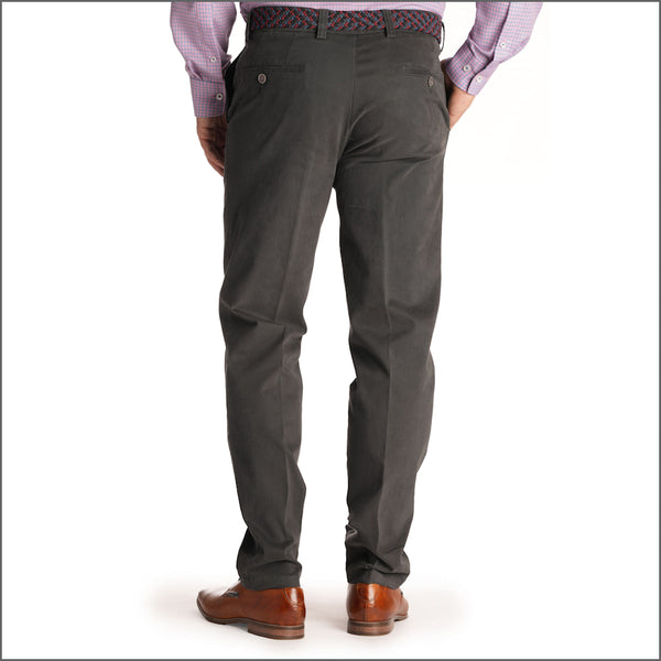 Gurteen Ladbrook Autumn Stretch Cotton Charcoal Chino Trouser,