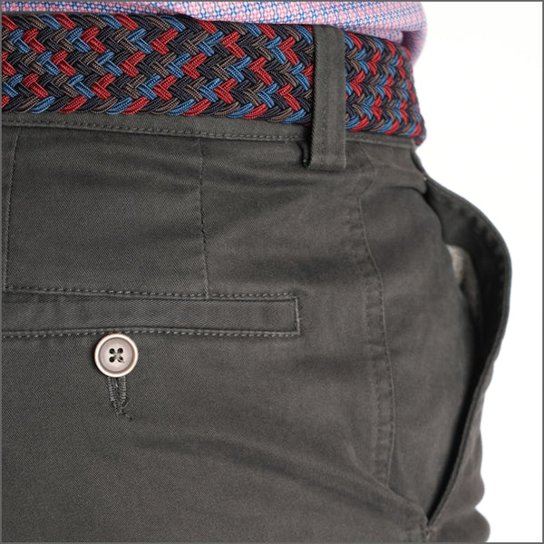 Gurteen Ladbrook Autumn Stretch Cotton Charcoal Chino Trouser,