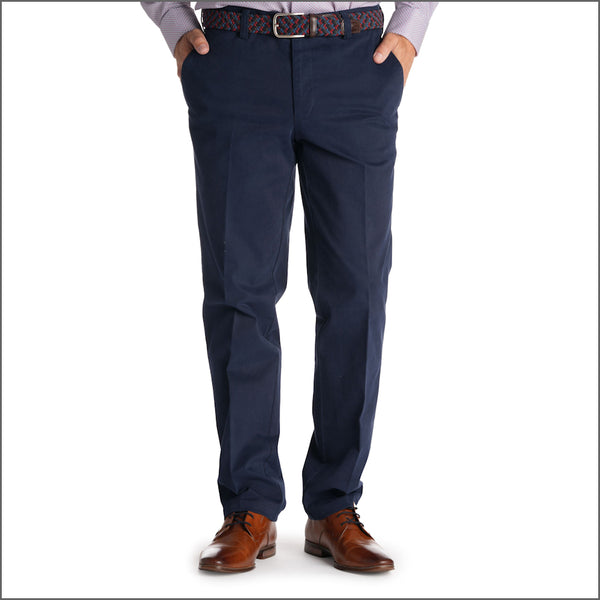 Gurteen Ladbrook Autumn Stretch Cotton Navy Chino Trouser,