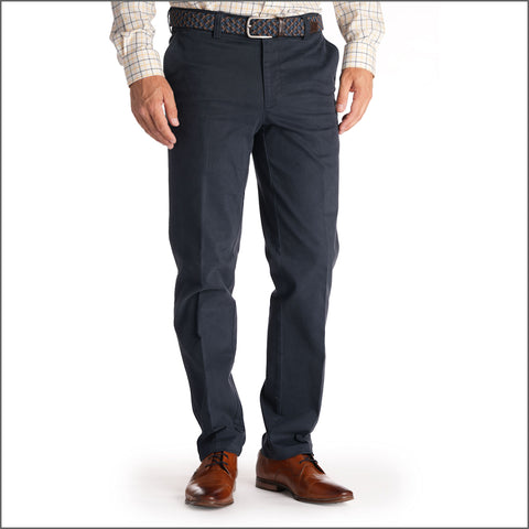 Gurteen Ladbrook Autumn Stretch Cotton Cobalt  Chino Trouser,
