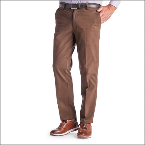 Gurteen Ladbrook Autumn Stretch Cotton Conker Chino Trouser*