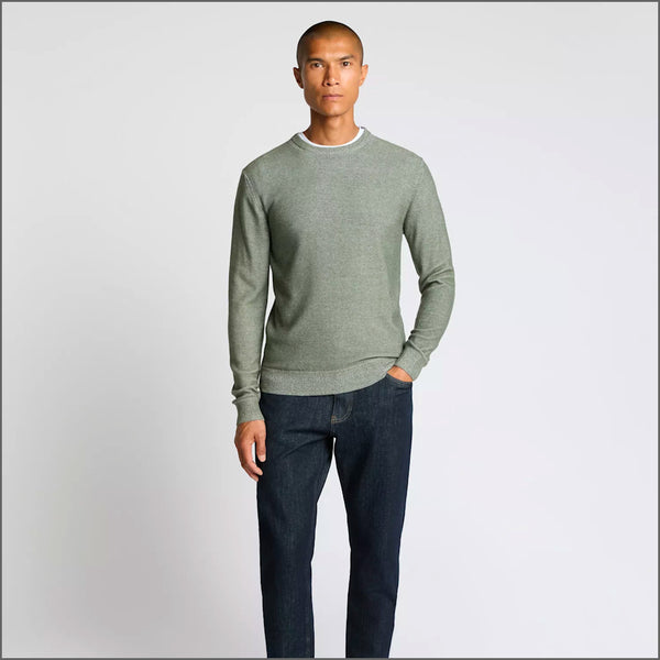 Remus Uomo Green Long Sleeve Crew Neck Sweater~