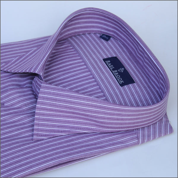 Rael Brook Lilac & White Stripe Short sleeve Shirt.