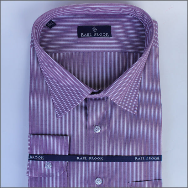 Rael Brook Lilac & White Stripe Short sleeve Shirt.