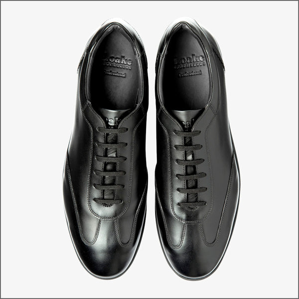 Loake Mayfair Black Calf Leather Trainer~