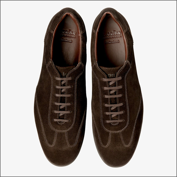 Loake Mayfair Dark Brown Suede Trainer~