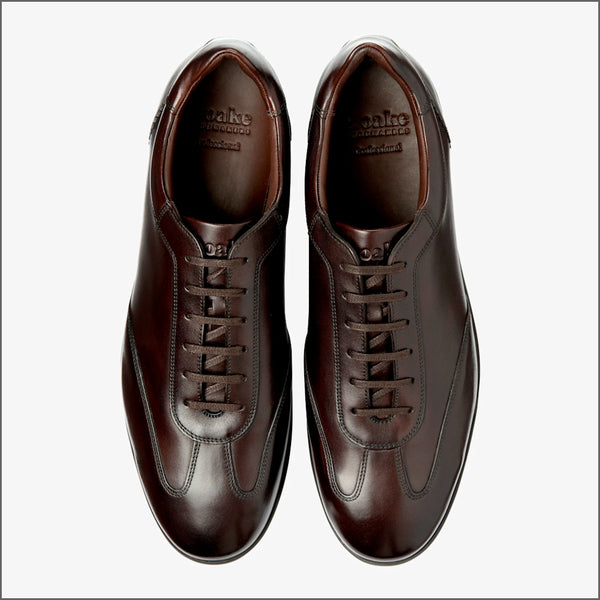 Loake Mayfair Dark Brown Calf Leather Trainer~