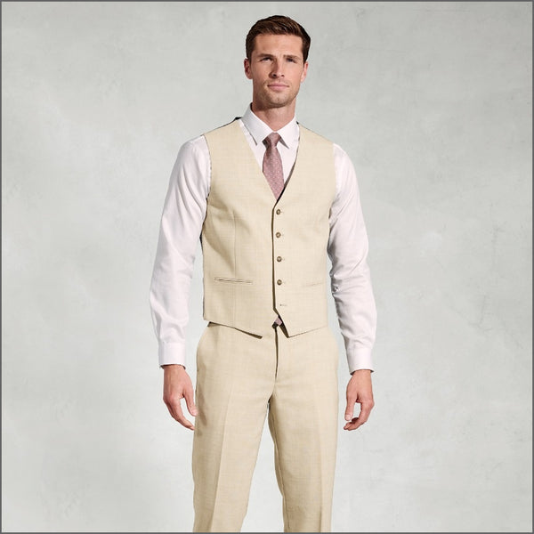 Brook Taverner McKellen McKellen Natural Linen Blend Suit Waistcoat.