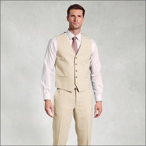 Brook Taverner McKellen McKellen Natural Linen Blend Suit Waistcoat.