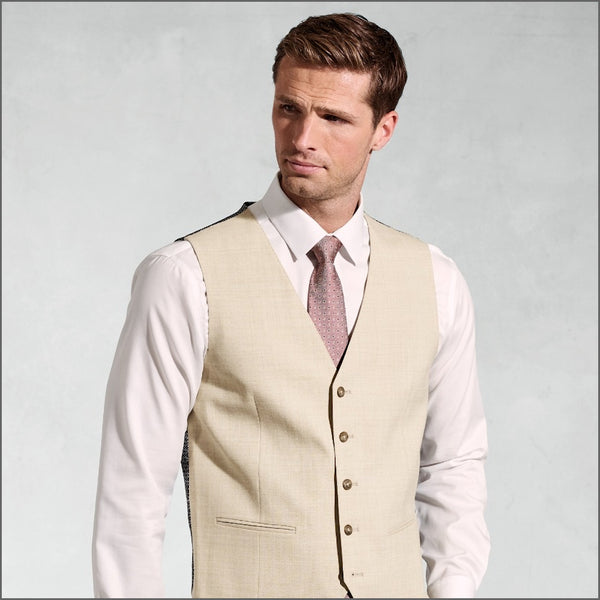 Brook Taverner McKellen McKellen Natural Linen Blend Suit Waistcoat.