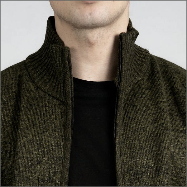 Raphael Valencino Mike Dark Green Zip Cardigan*