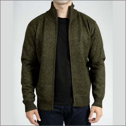 Raphael Valencino Mike Dark Green Zip Cardigan*