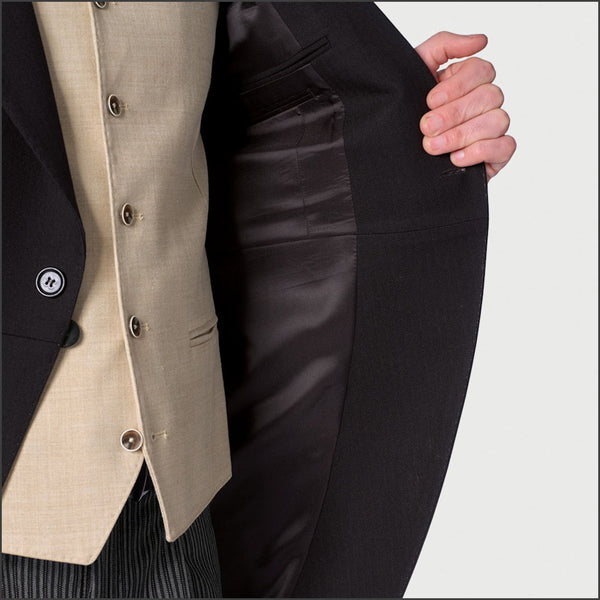 Brook Taverner Regular Fit Black Pure New Wool Morning Suit*